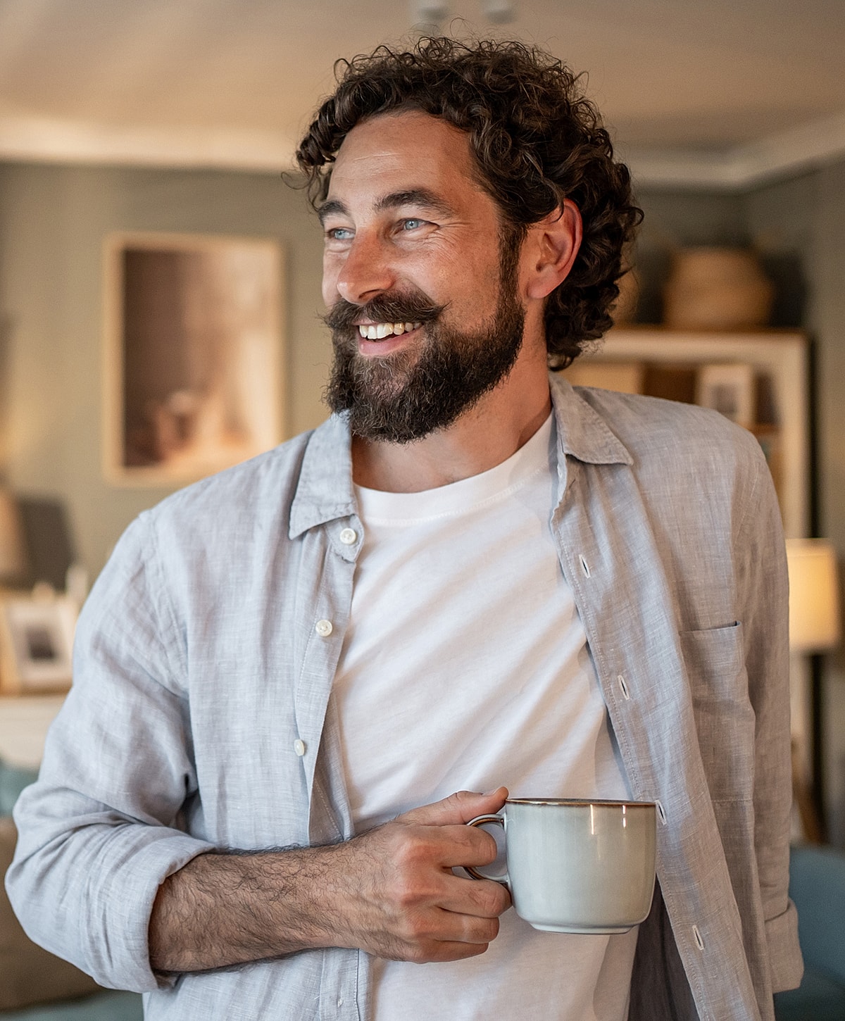 Man smiling after NYC hernia surgery.